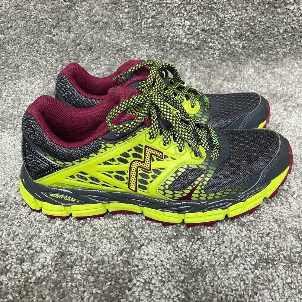 361 Degrees Santiago Trail Running Shoes Women's 7.5 Green Gray Burgundy